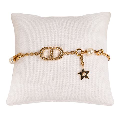 gold dior bracelet with pearl|christian Dior studded friendship bracelet.